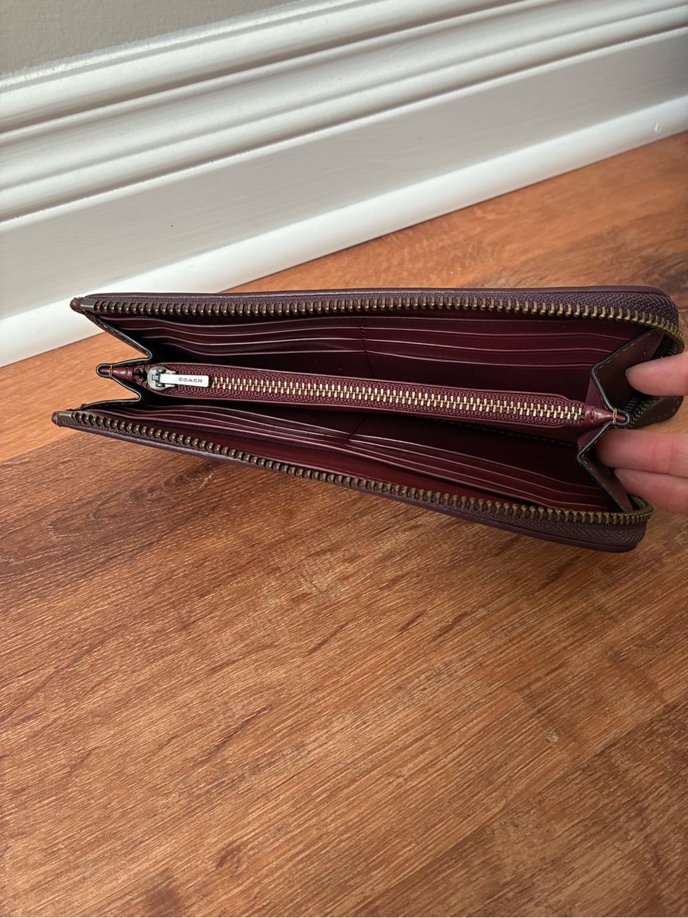 Coach L Zip Wallet In Signature Jacquard and Leather, Like New, 34790 - Picture 5 of 16